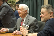Photo of Jimmy Carter and Jonthan Demme 