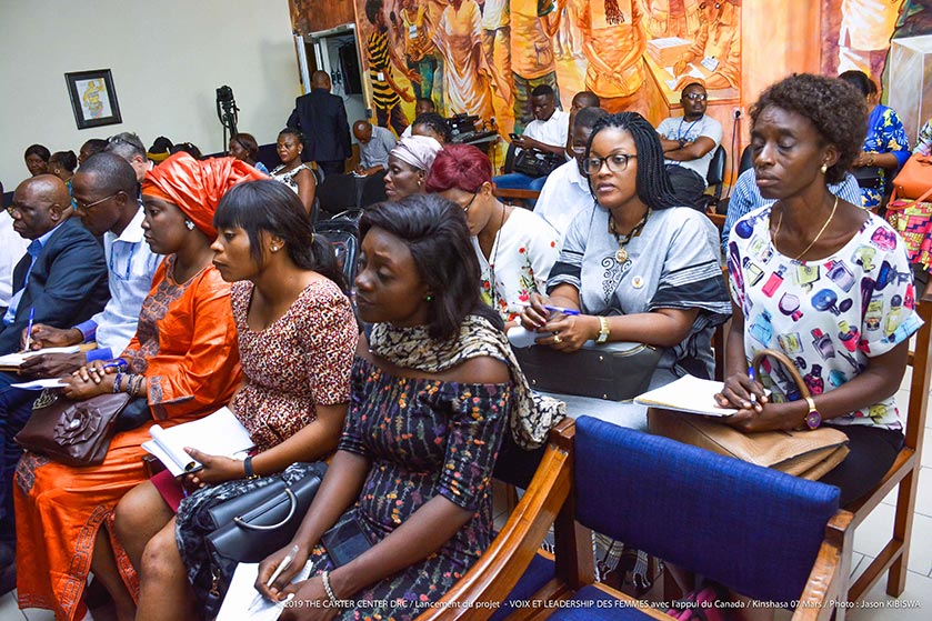 Women’s Voice and Leadership launch event in Kinshasa, Democratic Republic of Congo, in March 2019.  (Photo: The Carter Center/ J. Kibiswa)