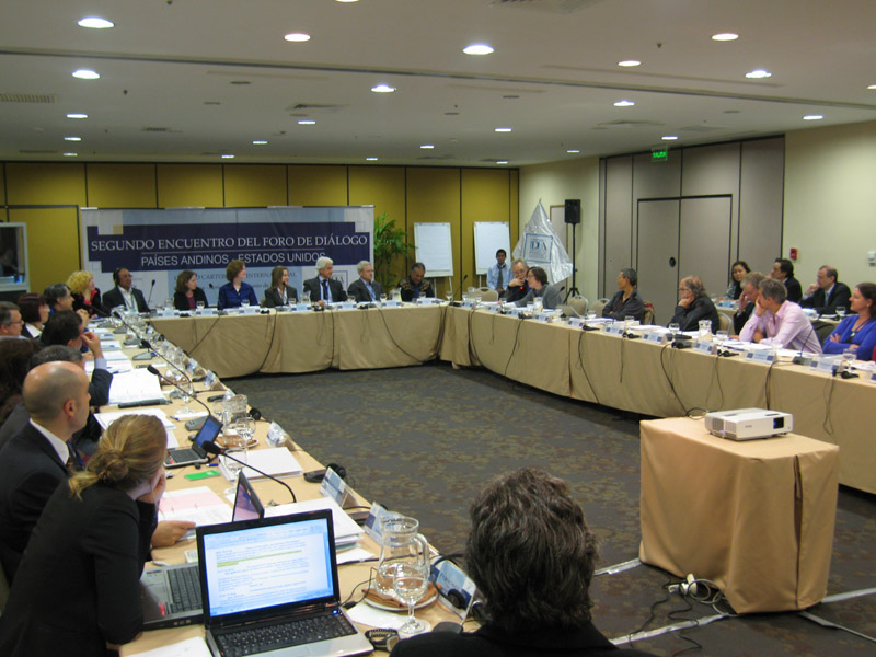 The Second Meeting of the Andean-U.S. Dialogue Forum was held in Lima, Peru on June 1-2, 2010. Here, a plenary session is held on the first day.