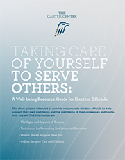 Cover of the well-being resource guide for election officials