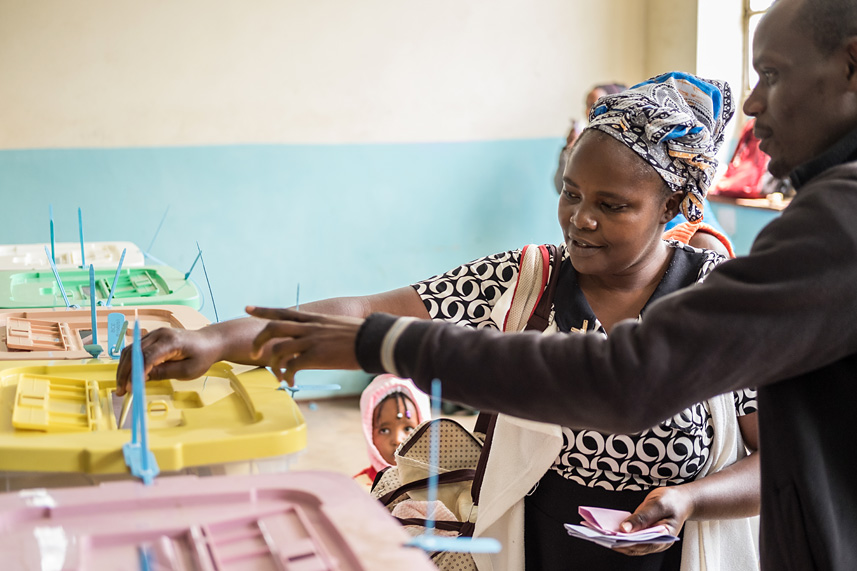 Kenyans voted using paper ballots. Each race had its own distinct color of paper.