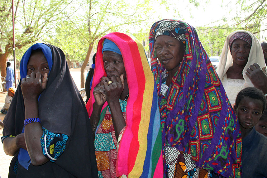 Women in Mali wait at a Carter Center-supported clinic.