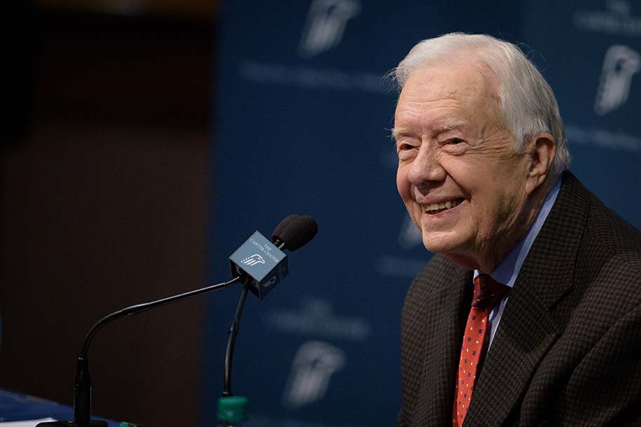 Jimmy Carter discusses his cancer prognosis at the Carter Center. 