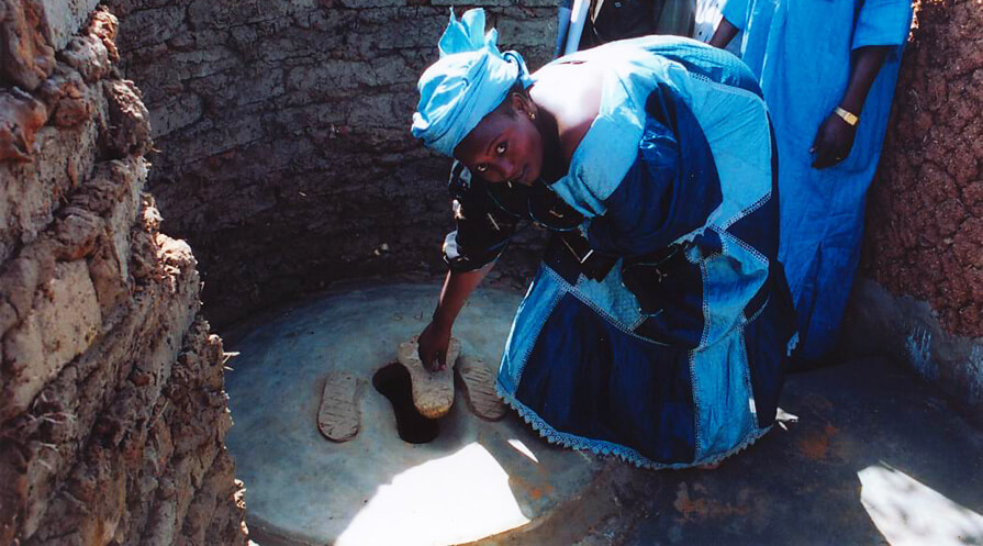 To improve environmental hygiene and prevent the spread of trachoma, The Carter Center supports the building of latrines. 