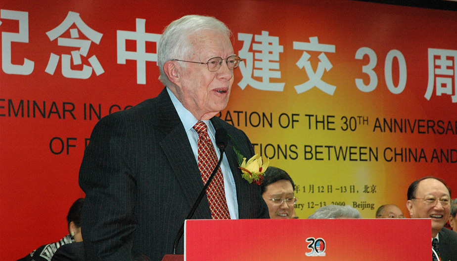 President Carter was welcomed back to Beijing in 2009 for the 30th anniversary of his 1979 move to open full diplomatic relations with the People’s Republic of China