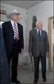 Former President and Lion Jimmy Carter with the Lions Clubs International President, Jimmy Ross.