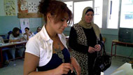 Lama Naja votes in Beirut.