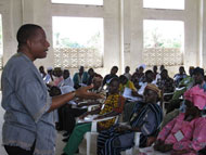 Participants from across Liberia attend a Carter Center-sponsored workshop. 