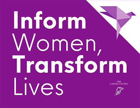 Thumbnail of a full-size image featuring text against a purple background that reads "Inform Women, Transform Lives."
